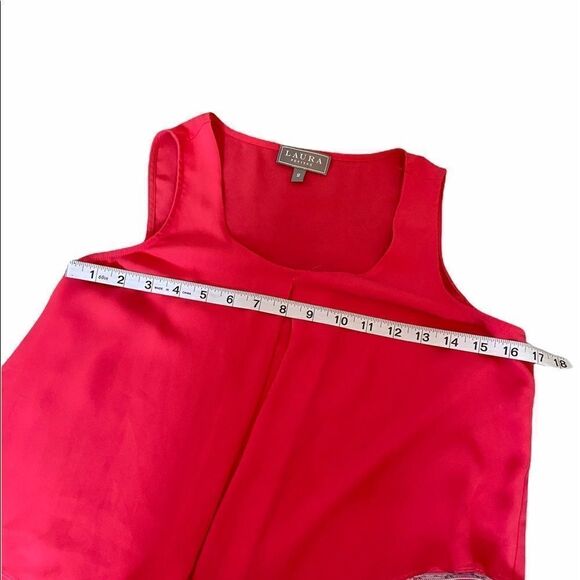 LAURA Petites Coral Light Layered Sleeveless Top 2 - Picture 5 of 7